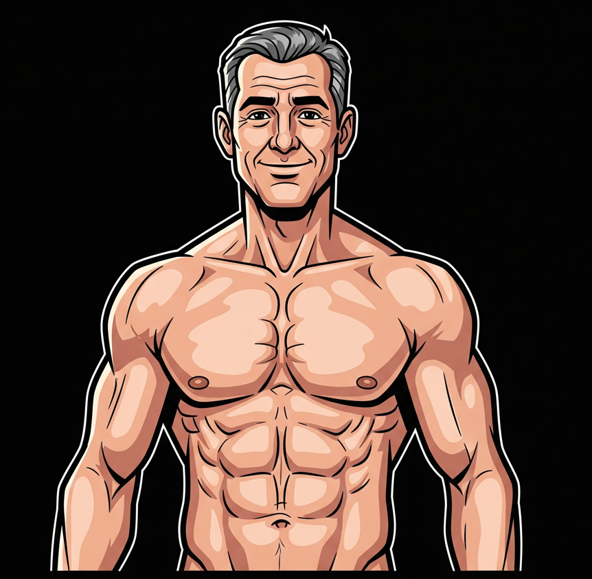 Muscular man posing